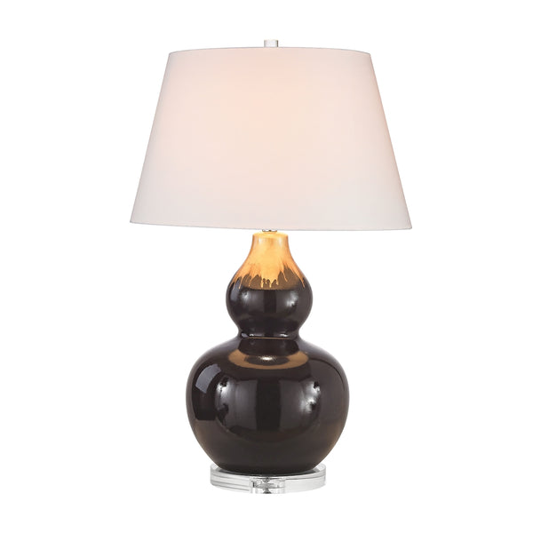Treacle 1 Light Table Lamp In Chocolate Glaze And Molten Gold