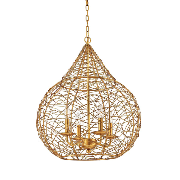 Tendrils Pendant In Gold Leaf