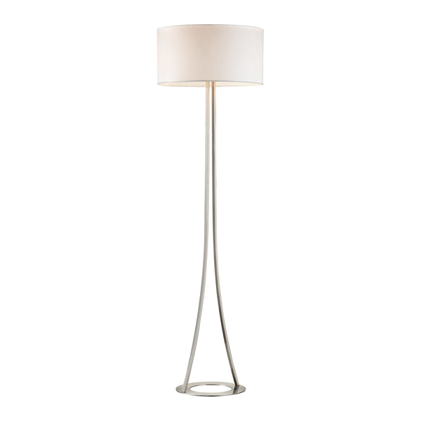 Alder 2 Light Floor Lamp In Brushed Nickel