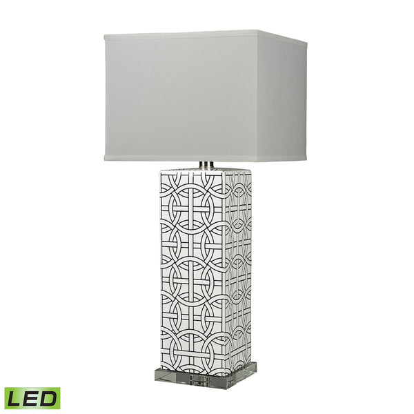 Linked Rings Ceramic LED Table Lamp in White And Blue
