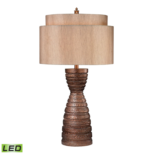 Hammered Copper LED Table Lamp in Antique Bronze