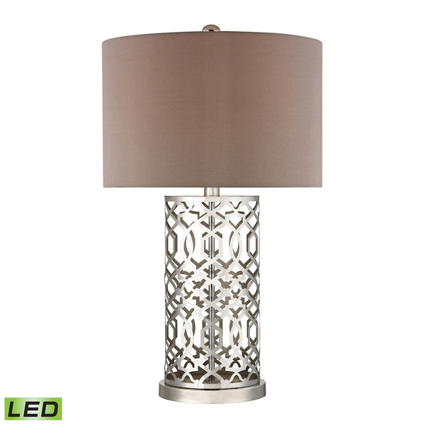Laser Cut Metal LED Table Lamp in Polished Nickel