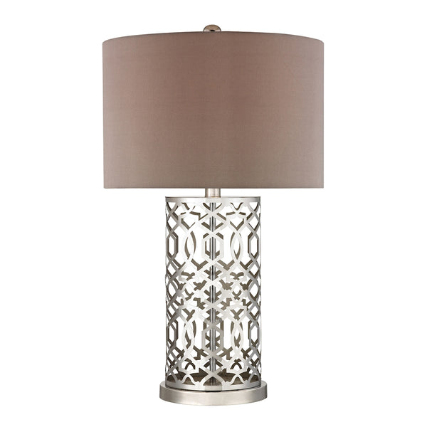 Laser Cut Metal Table Lamp in Polished Nickel