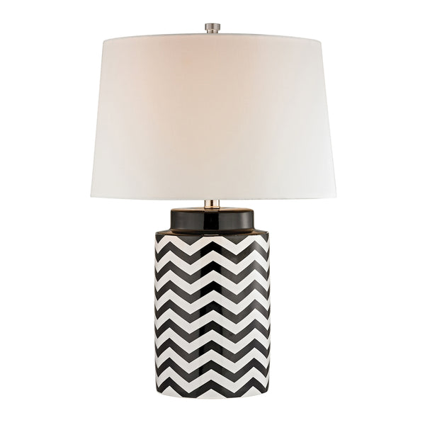 Chevron Table Lamp in Black and White