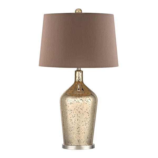 Glass Bottle Table Lamp In Gold Antique Mercury Glass