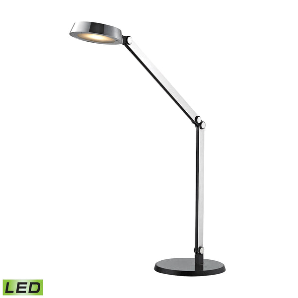 Disc LED Desk Lamp In Black And Chrome