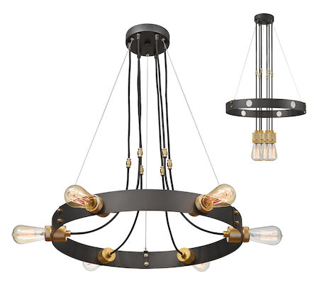 Z-Lite Troubadour 6 Light Chandelier 8001-6C-BRZ