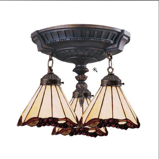 Mix-N-Match Round Semi Flush Pan In Aged Walnut