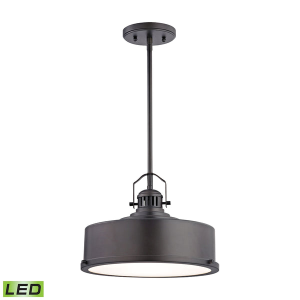 Rexford 1 Light LED Pendant In Oiled Bronze - Includes Recessed Lighting Kit