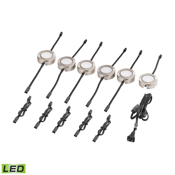 Tuxedo Swivel 6 Piece LED Undercabinet Light Set In Satin Nickel
