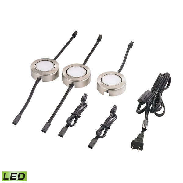 Tuxedo Swivel 3 Piece LED Undercabinet Light Set In Satin Nickel