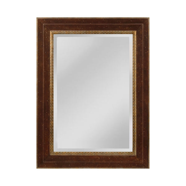 Darcey Wood Frame Mirror In Walnut And Roman Gold - Large