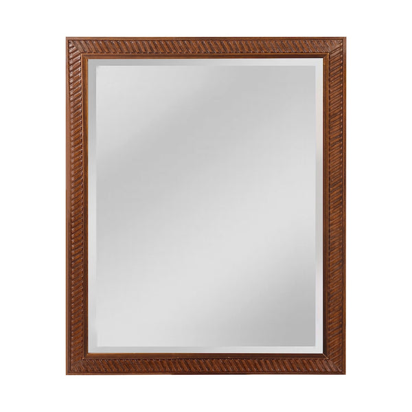 Angled Carved Wood Frame Mirror - Medium