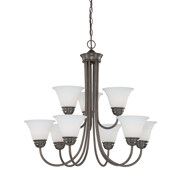 BELLA chandelier Oiled Bronze 9x60W 120