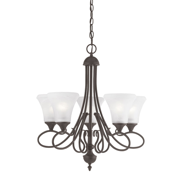 ELIPSE chandelier Painted Bronze 5x100W