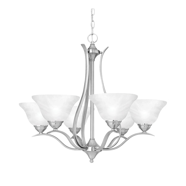 PRESTIGE chandelier Brushed Nickel 6x100