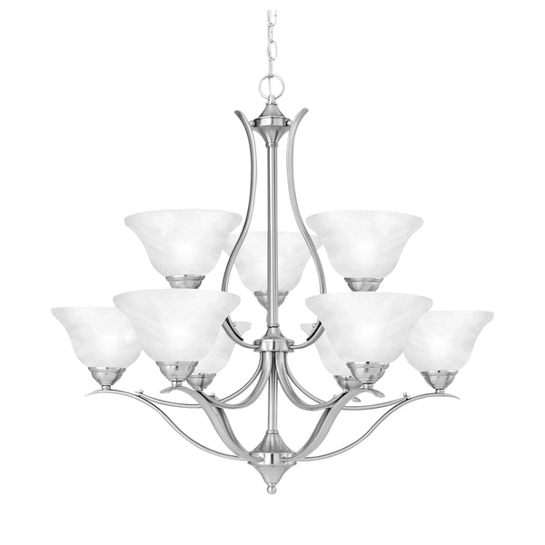 PRESTIGE chandelier Brushed Nickel 9x60