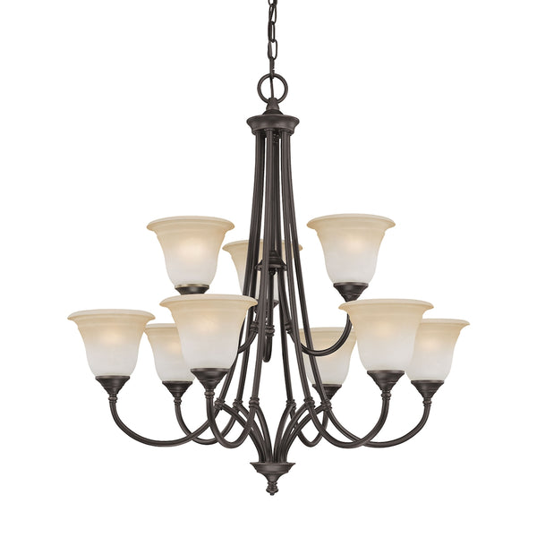 HARMONY chandelier Aged Bronze 9x60W 120