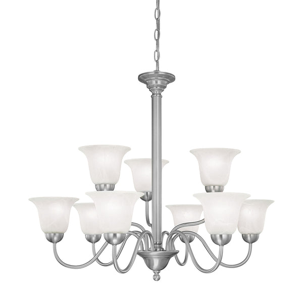 RIVA chandelier Brushed Nickel 9x60W 120