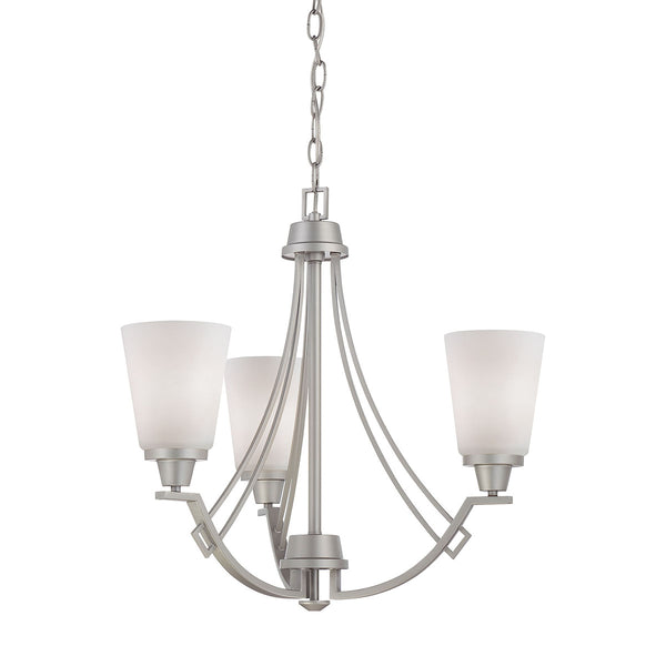WRIGHT chandelier Matte Nickel 3x100W