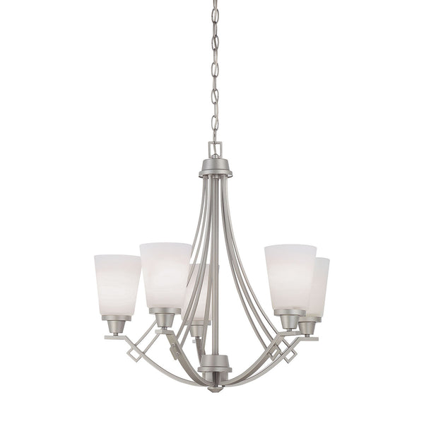 WRIGHT chandelier Matte Nickel 5x100W