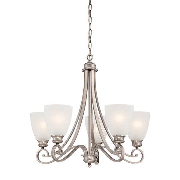 Haven chandelier Satin Pewter 5x100W 120