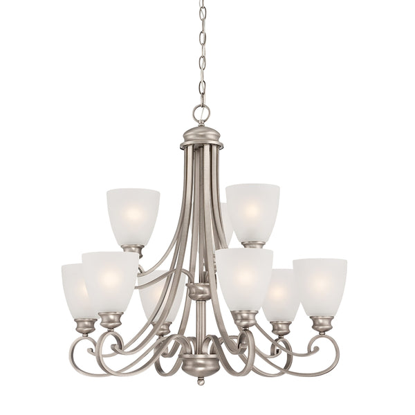 Haven chandelier Satin Pewter 9x60W 120