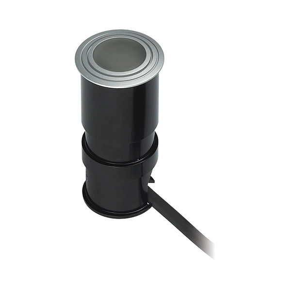 Wet Spot LED Button Light In Metallic Grey With Frosted Lens
