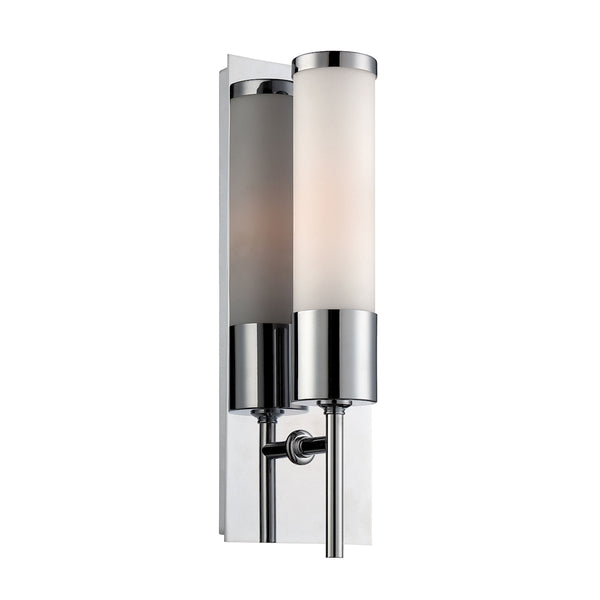 Eve 1 Light Sconce In Chrome With White Opal Glass