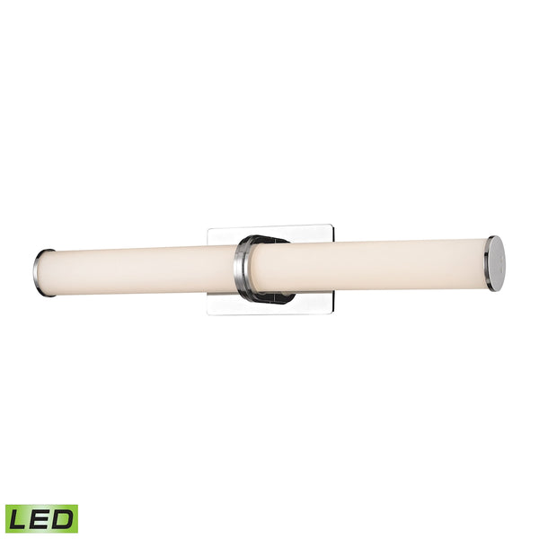 Baton 2 Light LED Wall Sconce In Chrome And White Opal Glass