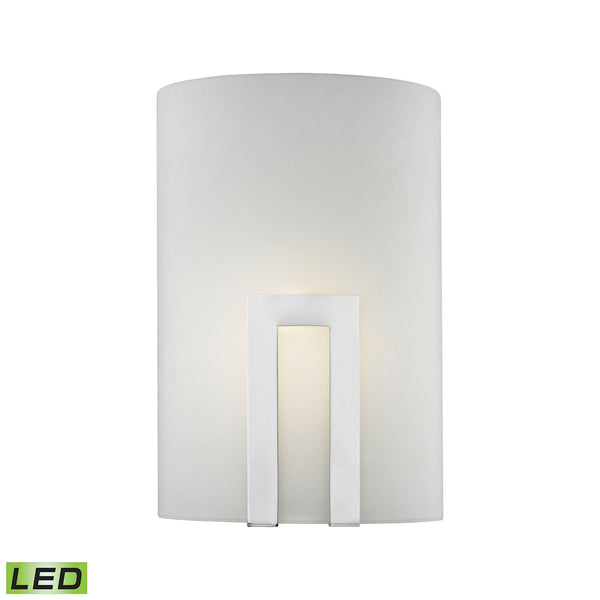 Portal 1 Light LED Wall Sconce In Chrome And Frosted Glass