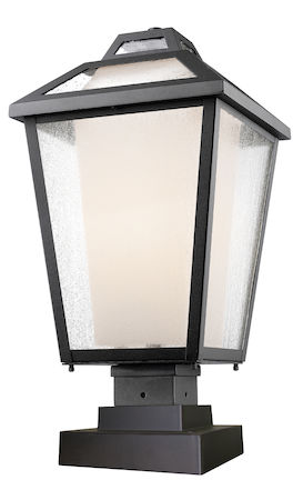 Z-Lite Memphis Outdoor 1 Light Outdoor Pier Mount Light 532PHBS-SQPM-BK