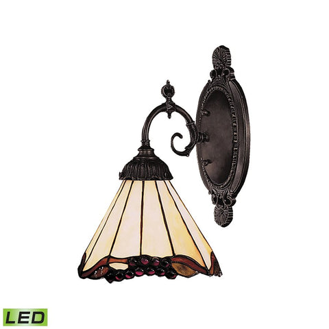 Mix-N-Match 1 Light LED Wall Sconce In Tiffany Bronze And Honey Dune Glass