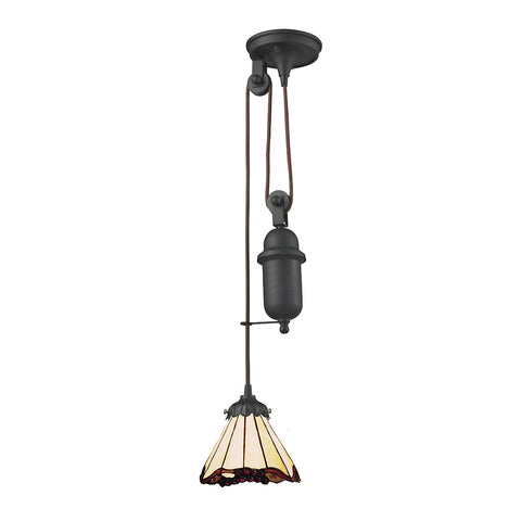 Mix-N-Match 1 Light Pulldown Pendant In Tiffany Bronze