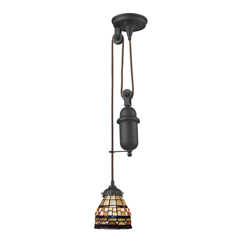Mix-N-Match 1 Light Pulldown Pendant In Classic Bronze