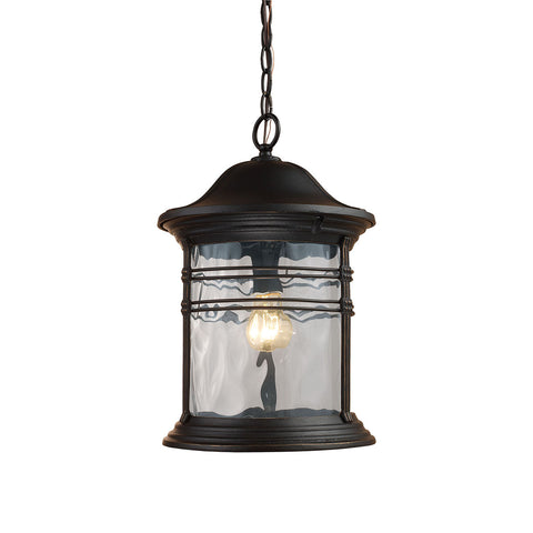 Madison 1 Light Outdoor Pendant In Matte Black