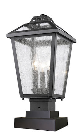 Z-Lite Bayland 3 Light Outdoor Pier Mount Light 539PHMS-SQPM-BK