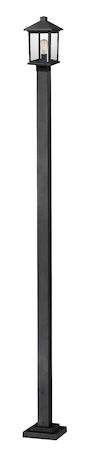 Z-Lite Portland 1 Light Outdoor Post Light 531PHMS-536P-BK