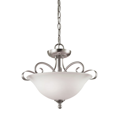 Brighton 2 Light Convertible Semi Flush In Brushed Nickel