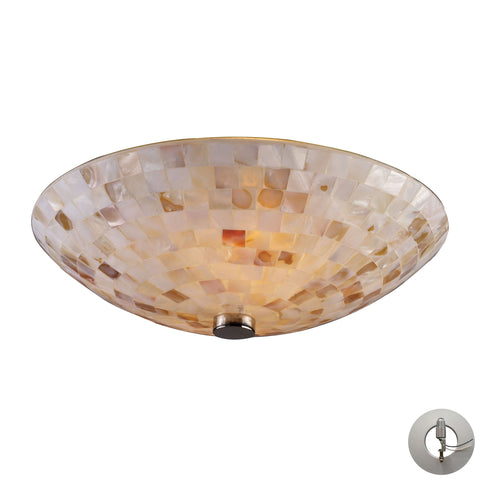 Capri 2 Light Semi Flush In Satin Nickel - Includes Recessed Lighting Kit