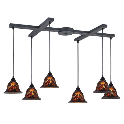 Firestorm 6 LED Light Pendant In Dark Rust