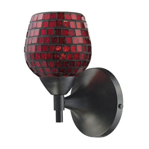 Celina 1 Light Sconce In Dark Rust And Copper Glass