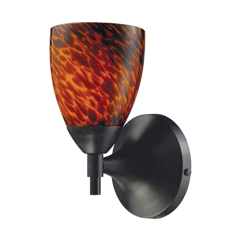 Celina 1 Light Sconce In Dark Rust And Espresso