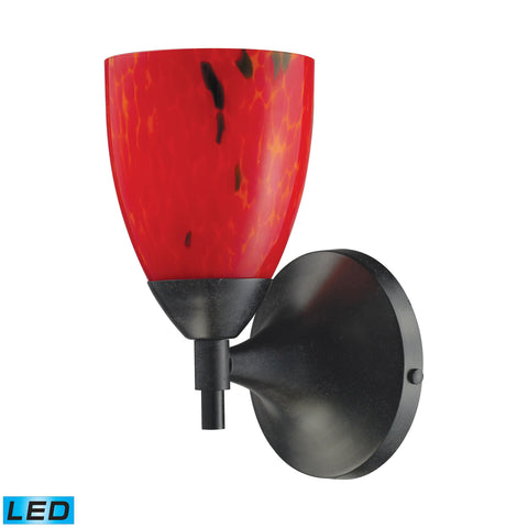 Celina 1 Light LED Sconce In Dark Rust And Fire Red