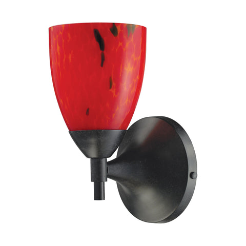 Celina 1 Light Sconce In Dark Rust And Fire Red