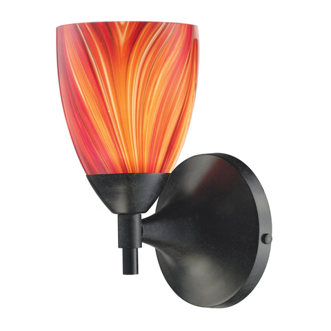 Celina 1 Light Sconce In Dark Rust And Multi Glass