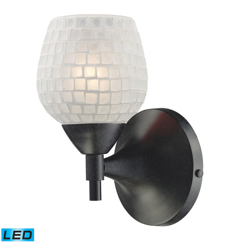 Celina 1 Light LED Sconce In Dark Rust And White