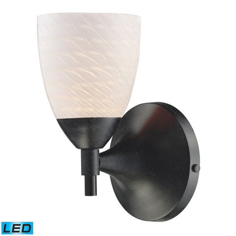 Celina 1 Light Sconce In Dark Rust And White Swirl Glass