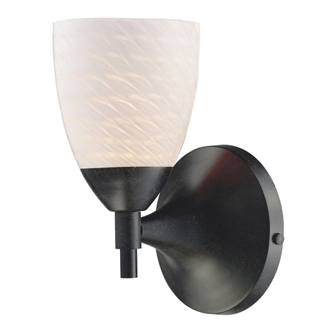 Celina 1 Light Sconce In Dark Rust And White Swirl Glass