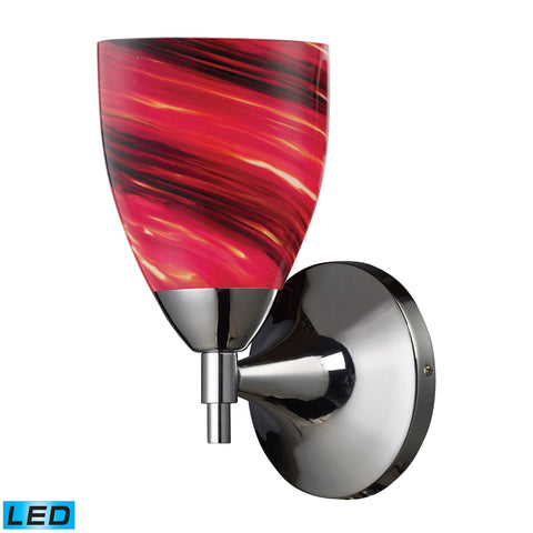 Celina 1 Light LED Sconce In Polished Chrome And Autumn Glass